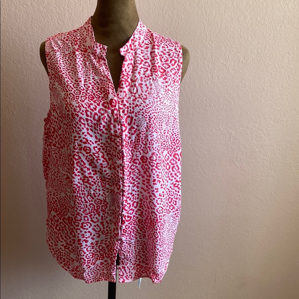 VELVET HEART Leopard Print Sleeveless Blouse